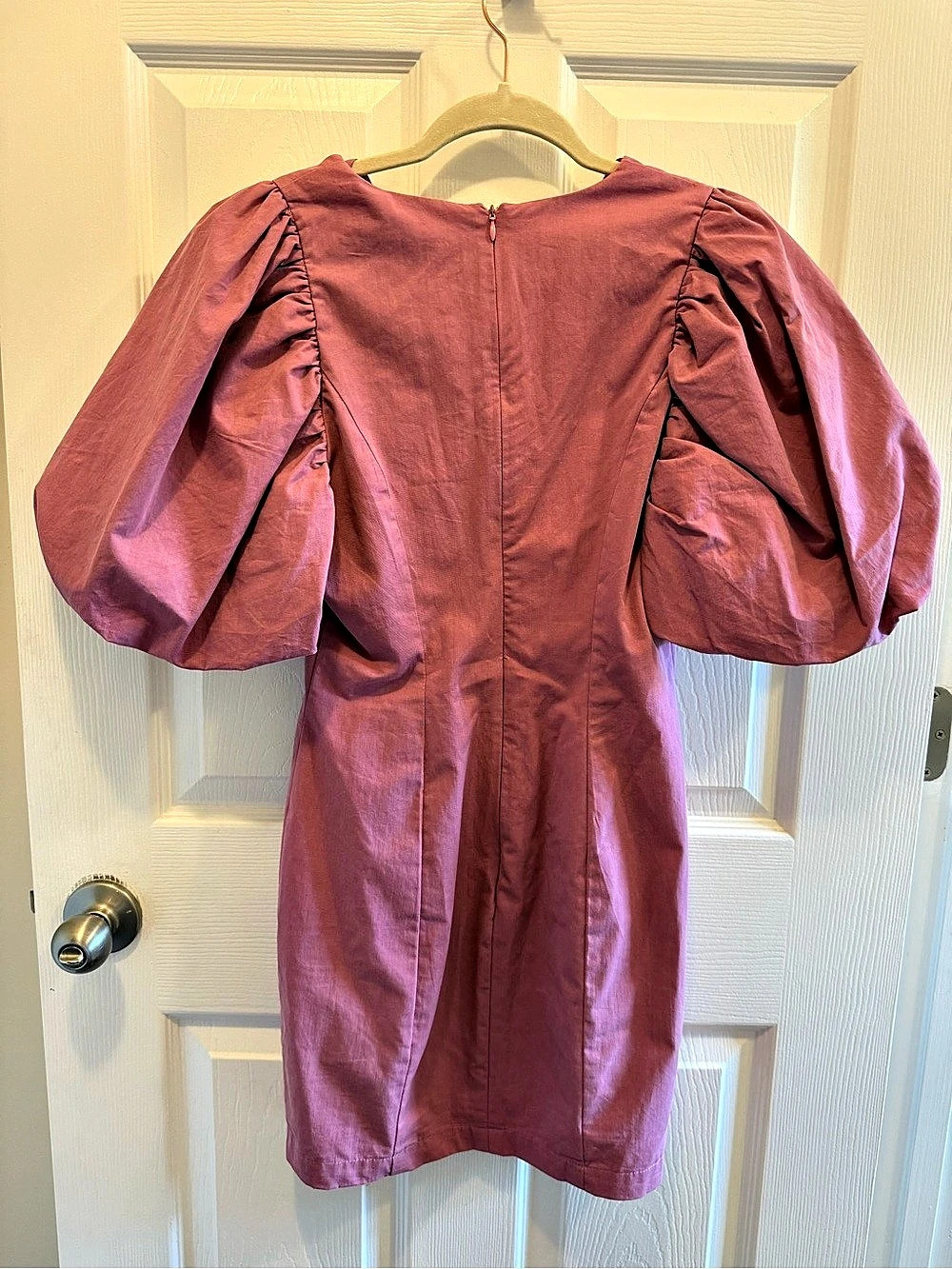 endless rose Puff Sleeve Mini Dress in Mauve XS - Picture 3 of 5